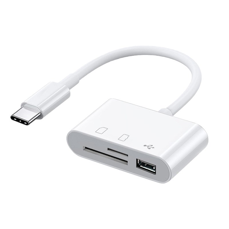 ZHIDELI USB C SD TF Memory Card Reader, 3-in-1 Type C Camera Adapter USB 3.0 OTG for iPhone 16 Plus 15 Pro Max iPad Pro, Fast Transfers Trail Game Camera Viewer, Samsung and More USB C Devices, Plug & Play