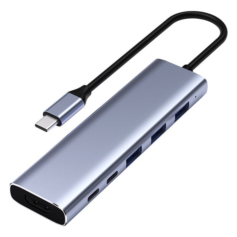 ZHIDELI USB C Hub Multiport Adapter with 100W PD Charging, 4K HDMI, 5Gbps USB-A Ports, 1 USB-C Data Port, Type C Hub for 2024-2016 MacBook Pro, New Mac Air/Surface, Chromebook, iPhone 15 Pro/Pro Max (Space Gray)