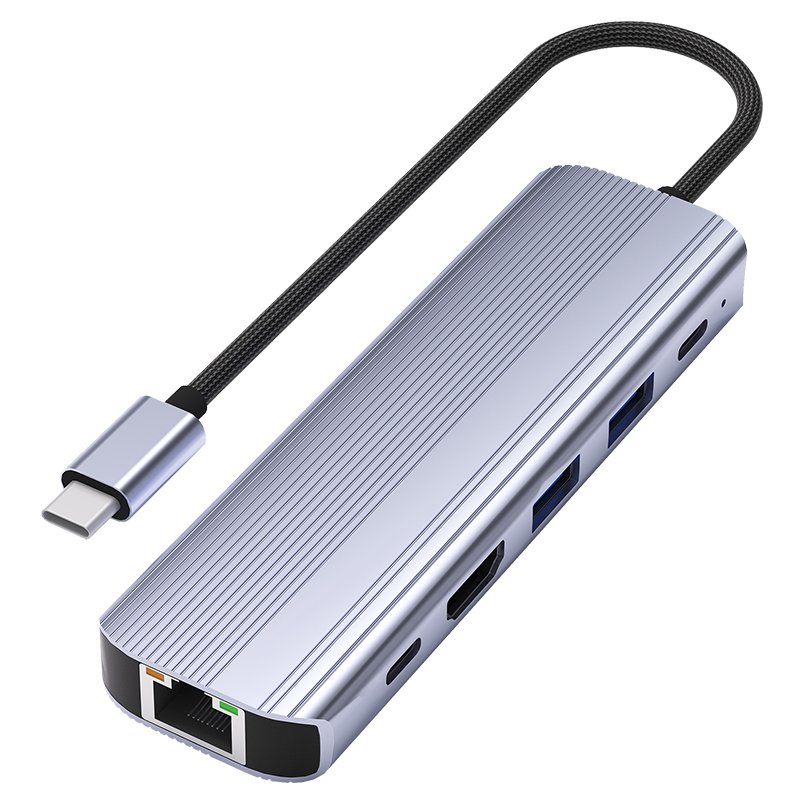 ZHIDELI 6 in 1 USB C Hub Gigabit Ethernet Adapter with 4K HDMI, 100W PD Charging, 2*USB A 3.0 ，1*USB USB C Data Ports Compatible with Mac M1, M2, M3, iPad, iPhone 16 Pro/Pro Max, Steam Deck