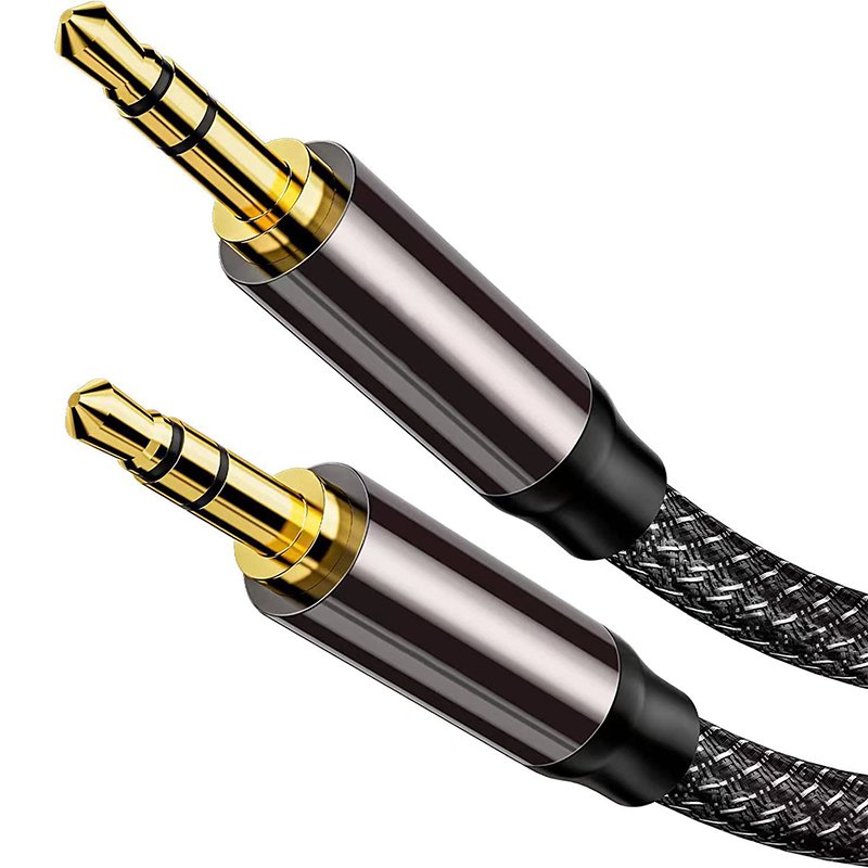 Zhideli Aux Cable (6 ft), [Copper Shell, Hi-Fi Sound] 3.5 mm Male to Male Braided Auxiliary Cord Compatible with Headphone, Smartphone, Home/Car Stereo, Speaker, Echo & More