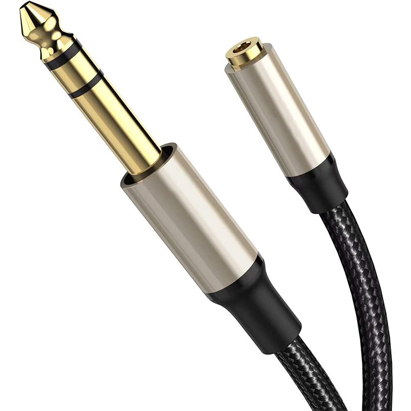 ZHIDELI 6.35 Male to Female 3.5 Headphones Adapter (10FT), 1/4 to 3.5mm TRS Stereo Jack Audio Cable for Amplifiers, Guitar Amp, Home Theater, Keyboard Piano, Amplifier Speaker and More