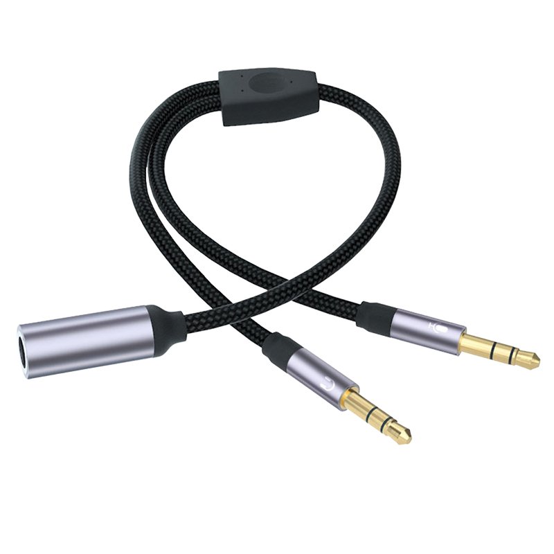 ZHIDELI Headphone Splitter Cable for Computer,3.5mm Female to 2 Dual Male Headphone Microphone Y Splitter Cable Mic Audio Stereo Jack Earphones Port Cord Gaming Headset to PC Laptop Adapter Black