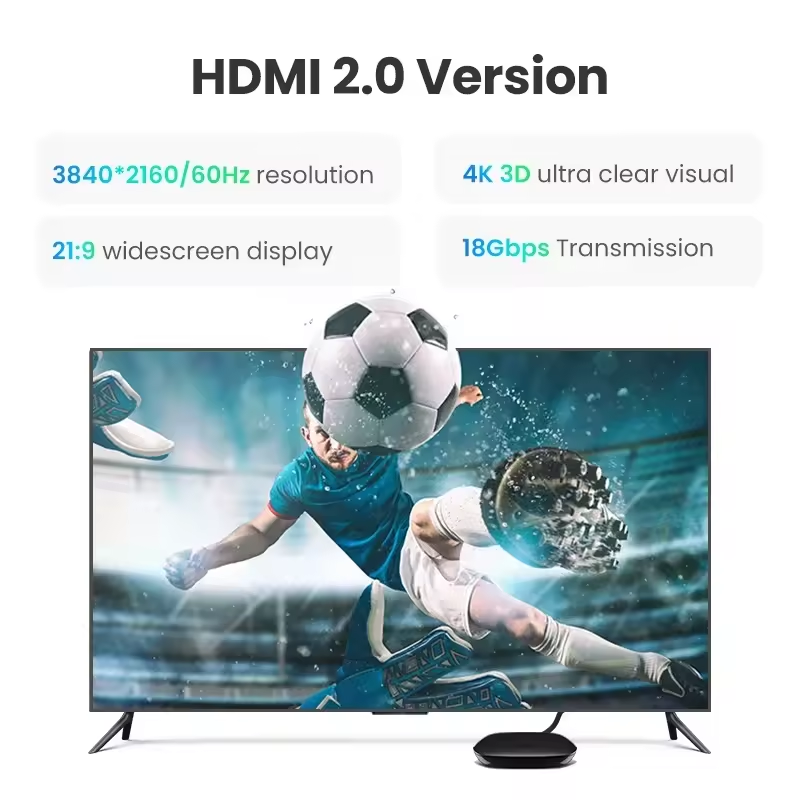 Premium HDMI 2.0 4K 60Hz Cable Male to Male Ultra HD 18Gbps High Speed Transmission Support Gaming Console TV Monitor Projector Laptop Blu-ray DVD Player Audio Video Cable